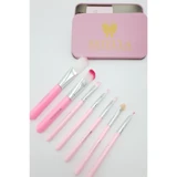 Hello Estel'la Kitty 7'li Allık Eyeliner Far Makyaj Fırça Seti Pembe