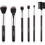 Zoreya 6'Sı 1 Arada 6'lı Allık Eyeliner Far Makyaj Fırça Seti Siyah