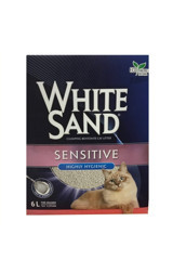 White Sand Sensitive Topaklanan İnce Taneli Bentonit Kedi Kumu 6 lt
