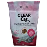 Clear Cat Bebek Pudrası Kokulu Topaklanan İnce Taneli Bentonit Kedi Kumu 10 lt