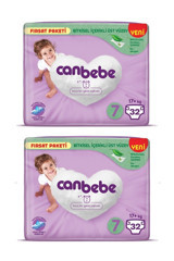 Canbebe 7 Numara Cırtlı Bebek Bezi 2x32 Adet
