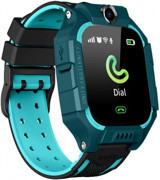 Doozy Doozy Q19 GPS Su Geçirmez 51.57 mm TPU Kordon Kare Kameralı Çocuk Akıllı Saat Yeşil