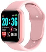 Torima Y68 Su Geçirmez Silikon Kordon Kare Unisex Akıllı Saat Pembe
