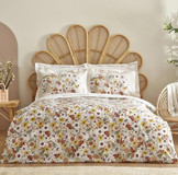 Karaca Home Pamuk Dört Mevsim 160 x 220 cm Çiçekli Tek Kişilik Nevresim Takımı Bej