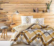 Taç Ranforce Dört Mevsim 160 x 220 cm Lastikli Desenli Tek Kişilik Nevresim Takımı Sarı