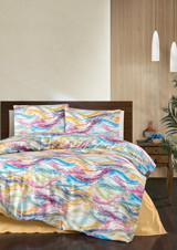 Mulberry Pamuk Dört Mevsim 160 x 220 cm Genç Tek Kişilik Nevresim Takımı Çok Renkli