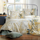 Özdilek Pamuk Polyester Kışlık 160 x 220 cm Yaprak Tek Kişilik Nevresim Takımı Sarı