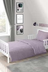 Favora Ranforce Dört Mevsim 160 x 220 cm Düz Tek Kişilik Nevresim Takımı Lila