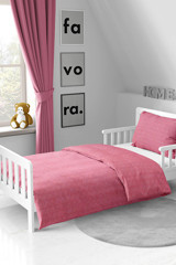 Favora Pamuk Dört Mevsim 160 x 220 cm Geometrik Tek Kişilik Nevresim Takımı Şeker Pembe