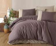 Clasy Ranforce Kışlık 160 x 220 cm Modern Tek Kişilik Nevresim Takımı Kahve