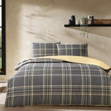 Taç Ranforce Dört Mevsim 180 x 220 cm Çizgili Çift Kişilik Nevresim Takımı Antrasit