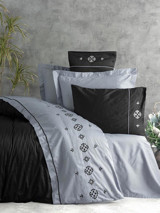 Cotton Box Saten Dört Mevsim 200 x 220 cm Modern Çift Kişilik Nevresim Takımı Gri