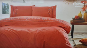 Özdilek Pamuk Kışlık 200 x 220 cm Etnik Çift Kişilik Nevresim Takımı Kiremit