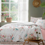 Özdilek Pamuk Polyester Kışlık 200 x 220 cm Çiçekli Çift Kişilik Nevresim Takımı Pembe
