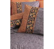 Cotton Box Ranforce Dört Mevsim 200 x 220 cm Etnik Çift Kişilik Nevresim Takımı Füme Tarçın