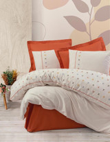 Cotton Box Ranforce Dört Mevsim 200 x 220 cm Modern Çift Kişilik Nevresim Takımı Turuncu