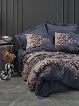 Cotton Box Saten Dört Mevsim 200 x 220 cm Osmanlı Çift Kişilik Nevresim Takımı Lacivert