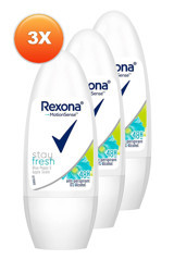 Rexona Stay Fresh Pudrasız Ter Önleyici Antiperspirant Roll-On Kadın Deodorant 3x50 ml