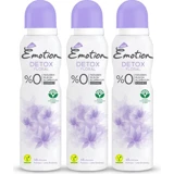 Emotion Detox Floral Pudrasız Ter Önleyici Sprey Kadın Deodorant 3x150 ml