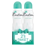 Emotion Aqua Kiss Pudrasız Sprey Kadın Deodorant 2x150 ml