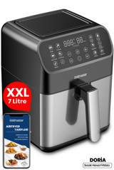 Goldmaster Doria 7 Airfryer 7 lt Tek Hazneli Izgara Yapan Yağsız Sıcak Hava Fritözü Siyah
