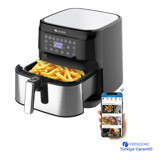 Proscenic T21 Airfryer 5.5 lt Tek Hazneli Izgara Yapan Led Ekranlı Yağsız Sıcak Hava Fritözü Siyah