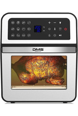 Dms Airfryer 12 lt Tek Hazneli Izgara Yapan Led Ekranlı Yağsız Sıcak Hava Fritözü İnox