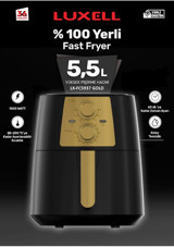 Luxell Lx-FC5937 Airfryer 5.5 lt Tek Hazneli Izgara Yapan Sıcak Hava Fritözü Siyah