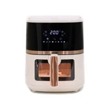 İdose Smart Cook Airfryer 5.5 lt Tek Hazneli Izgara Yapan Led Ekranlı Sıcak Hava Fritözü Bej