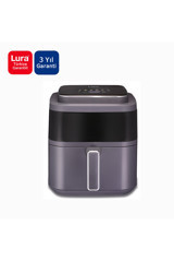 Lura 17BH Airfryer 6 lt Tek Hazneli Led Ekranlı Yağsız Sıcak Hava Fritözü Siyah