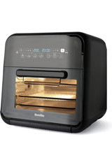 Breville Halo Airfryer 10 lt Üçlü Hazneli Izgara Yapan Led Ekranlı Sıcak Hava Fritözü Siyah