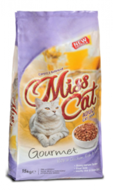 Miss Cat Gurme Balıklı Ciğerli Tavuklu Tahıllı Yetişkin Kuru Kedi Maması 15 kg