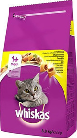 Whiskas Sebzeli Tavuklu Kısırlaştırılmış Tahılsız Yetişkin Kuru Kedi Maması 3.8 kg