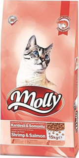 Molly Karidesli Somonlu Tahıllı Yetişkin Kuru Kedi Maması 15 kg