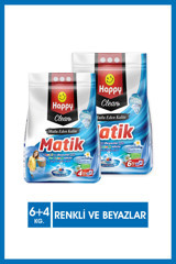 Happy Clean Matik Renkliler ve Beyazlar İçin 70 Yıkama Toz Deterjan 6 kg + 4 kg