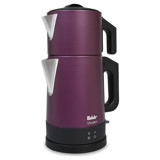 Evia Ladem Çelik Demlikli 1800 W Işıklı Çelik Gövdeli Mor Retro Çay Makinesi