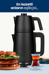 Karaca Glass Tea Xl 2 In 1 Cam Demlikli 1900 W Işıklı Cam Gövdeli Antrasit Çay Makinesi