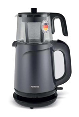Karaca Tea Glass Cam Demlikli 1650 W Işıklı Çelik Gövdeli Beyaz Çay Makinesi