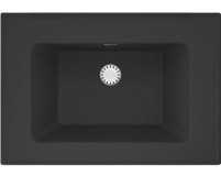 Real Stone Zenıth 65 Etajerli Antrasit Granit Banyo Lavabosu 65X45