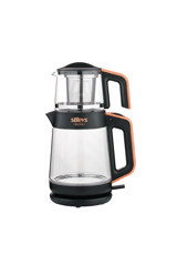 Aura Dem Cam Demlikli 2200 W Işıklı Cam Gövdeli İnox Çay Makinesi