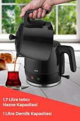 Evia Çayzade Çelik Demlikli 2200 W Işıklı Çelik Gövdeli Krem Retro Çay Makinesi