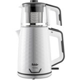 Fakir Tastea Otomatik Çelik Demlikli 1600 W Işıklı Çelik Gövdeli Beyaz Retro Çay Makinesi