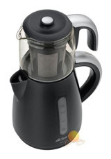 Arzum AR 3136 Teamond Cam Demlikli 1800 W Işıklı Cam Gövdeli Siyah Çay Makinesi