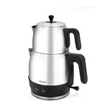 Goldmaster GM 7343 Harman XL Otomatik Çelik Demlikli 2200 W Işıklı Çelik Gövdeli Beyaz Retro Çay Makinesi