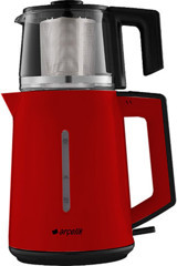 Arçelik 3940 K Cam Demlikli 1650 W Işıklı Plastik Gövdeli Çay Makinesi Kırmızı