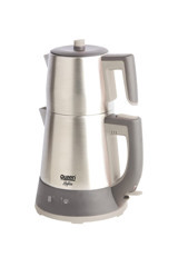 Queen QC 034 Hightea Otomatik Çelik Demlikli 1800 W Işıklı Çelik Gövdeli İnox Retro Çay Makinesi