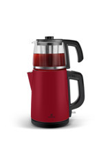Karaca Tea Glass Cam Demlikli 1650 W Işıklı Çelik Gövdeli Viva Magenta Çay Makinesi