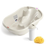OkBaby Onda Beyaz Bebek Küveti + Splash Bebek Duşu & Doğal Banyo Süngeri