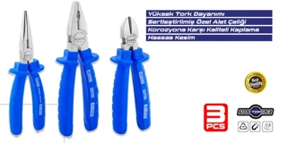 CER-PA NORM Fixio 3'lü Pense, Yan Keski ve Kargaburun Seti