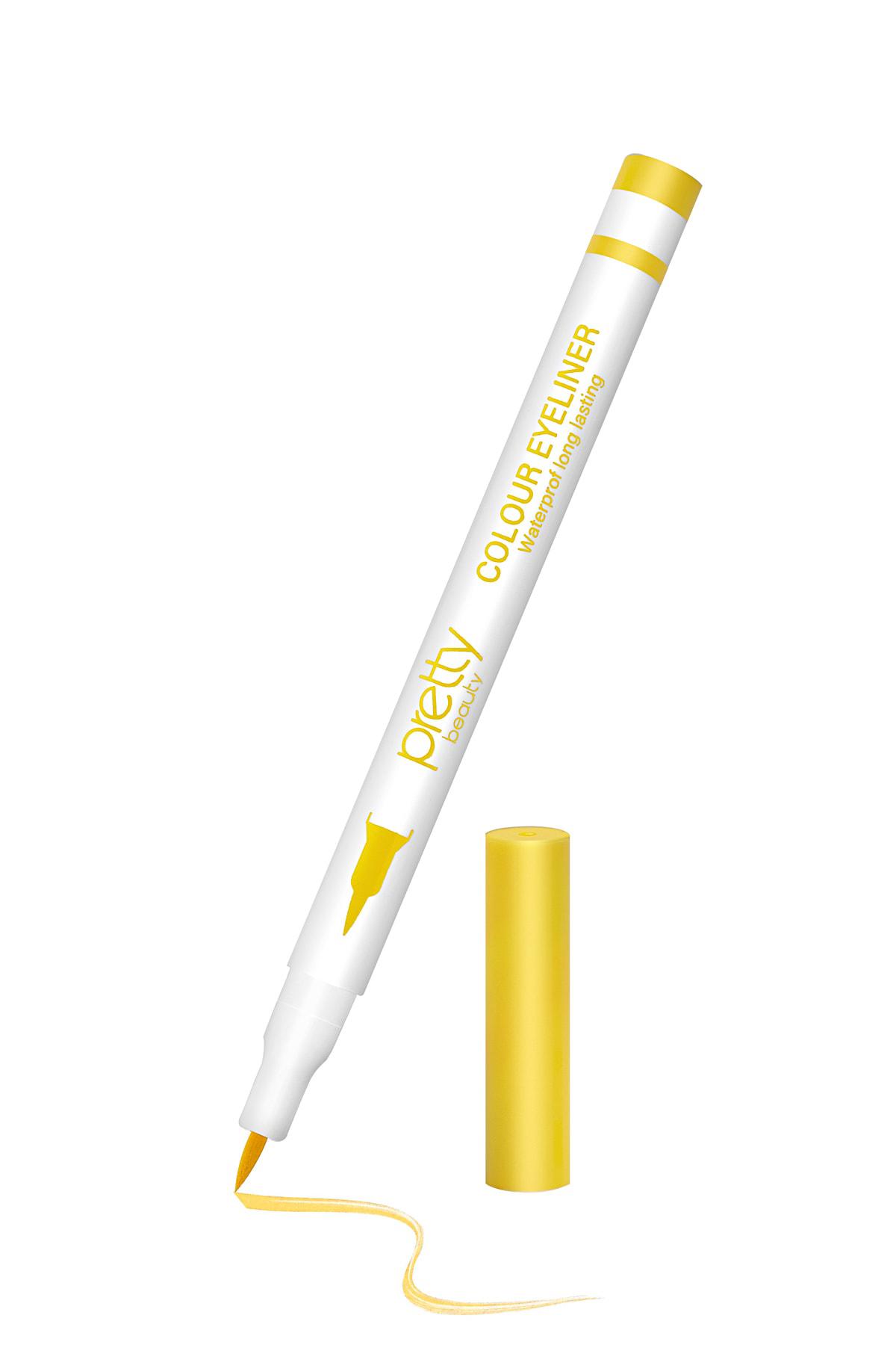 Pretty Beauty Suya Dayanıklı Mat Sarı Kalem Eyeliner